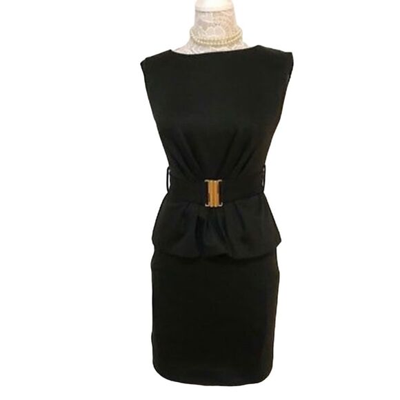 Shoshanna Black Peplum Sheath Dress, Size 2 - Picture 1 of 3